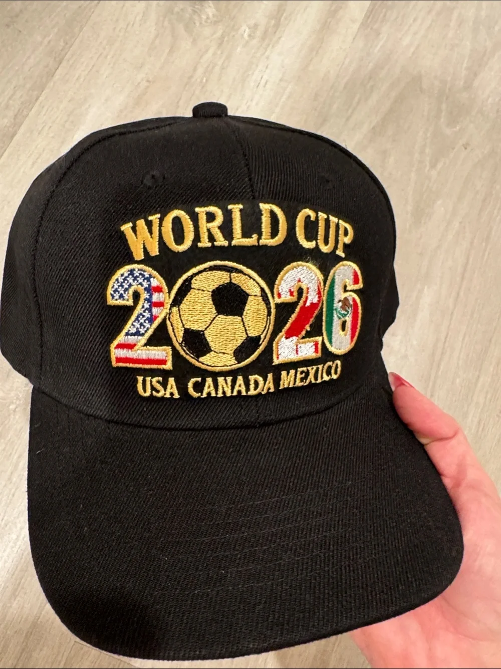 World Cup 2026 Black Baseball Cap - USA Canada Mexico